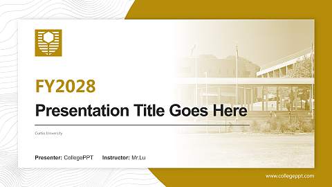 Curtin University Academic Presentation/Research Findings Report PPT Template