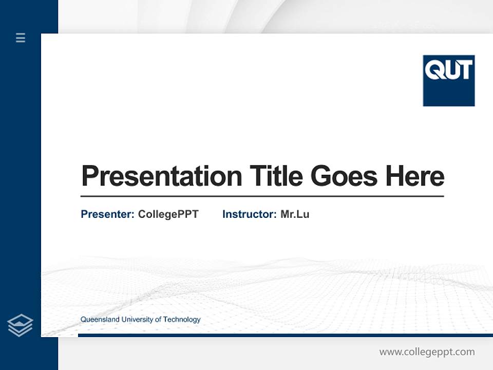 Queensland University of Technology Thesis Proposal/Graduation Defense PPT Template4:3 ratio PPT effect preview image5