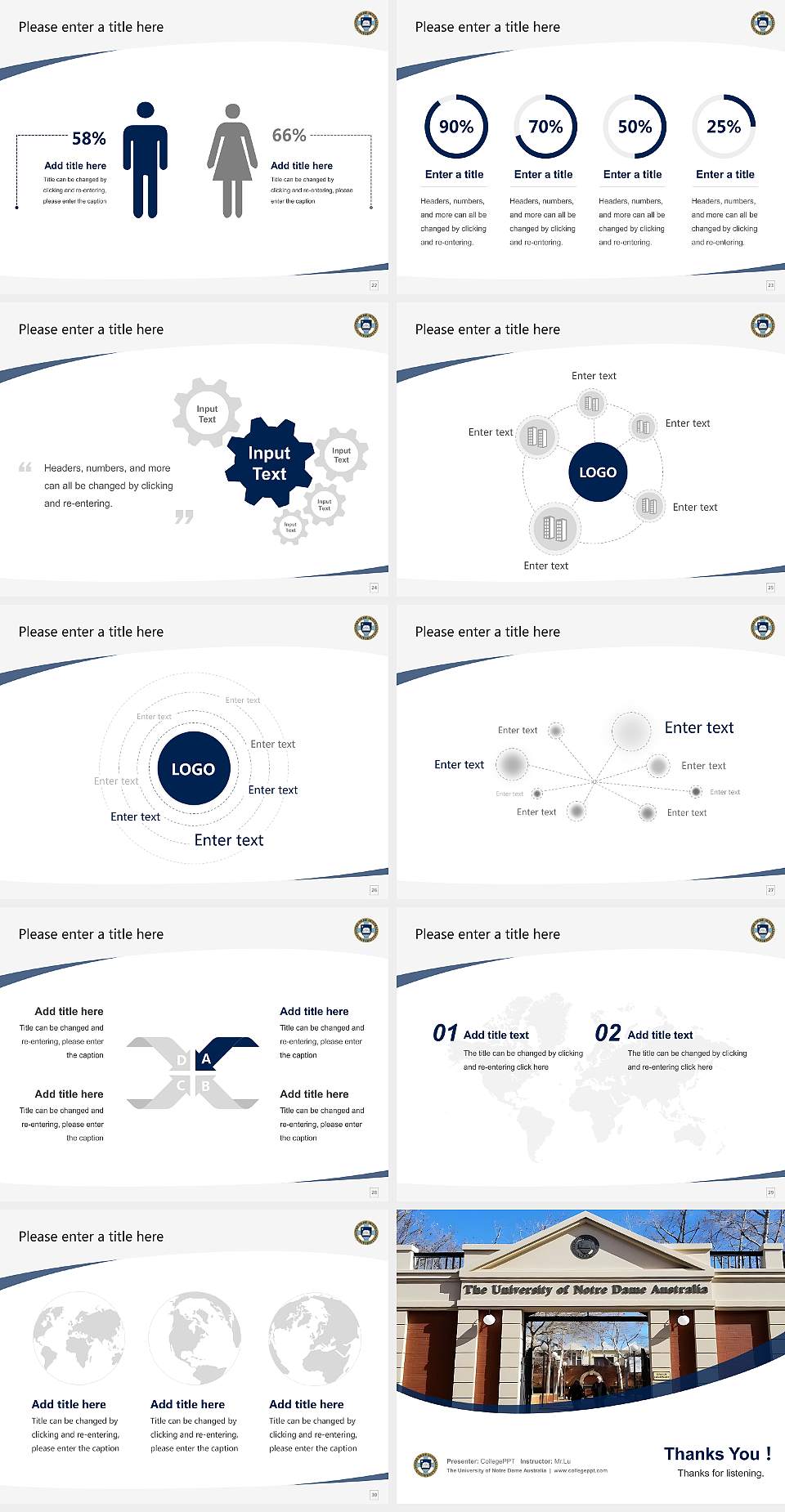 The University of Notre Dame Australia Course/Courseware Creation PPT Template4:3 ratio PPT effect preview image4