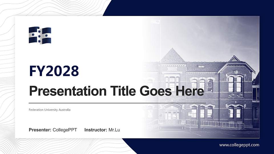 Federation University Australia Academic Presentation/Research Findings Report PPT Template16:9 ratio PPT effect preview image