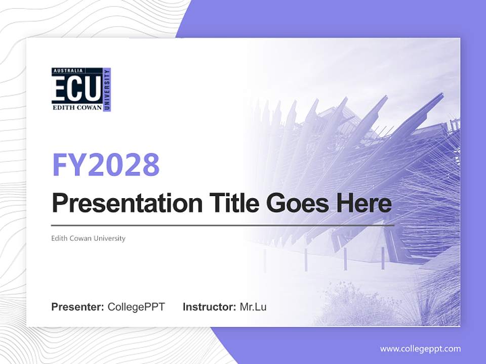 Edith Cowan University Academic Presentation/Research Findings Report PPT Template4:3 ratio PPT effect preview image5