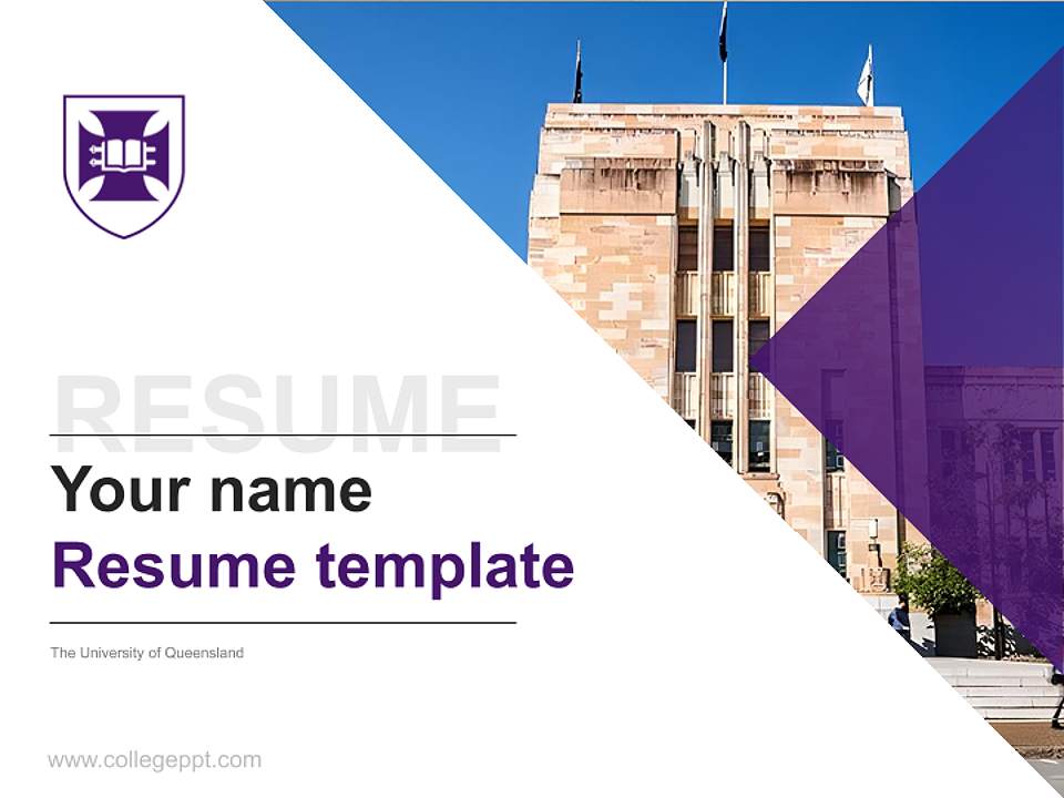 The University of Queensland Resume PPT Template4:3 ratio PPT effect preview image5