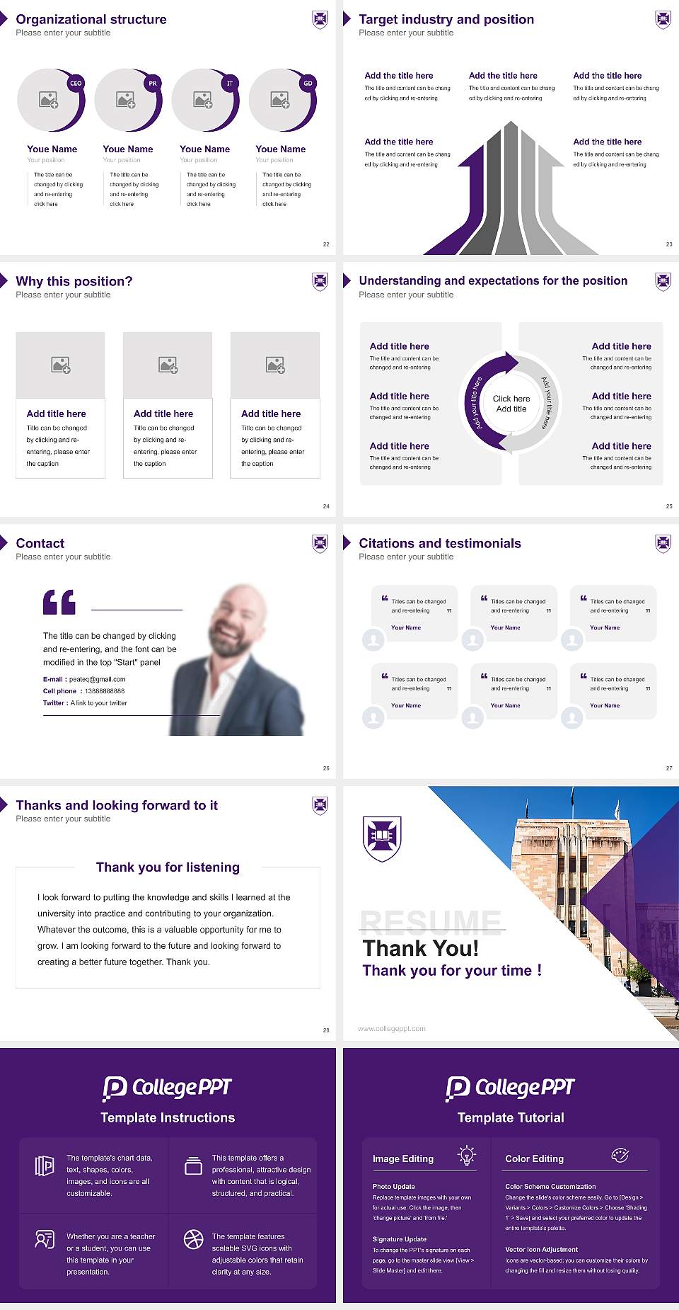 The University of Queensland Resume PPT Template4:3 ratio PPT effect preview image4