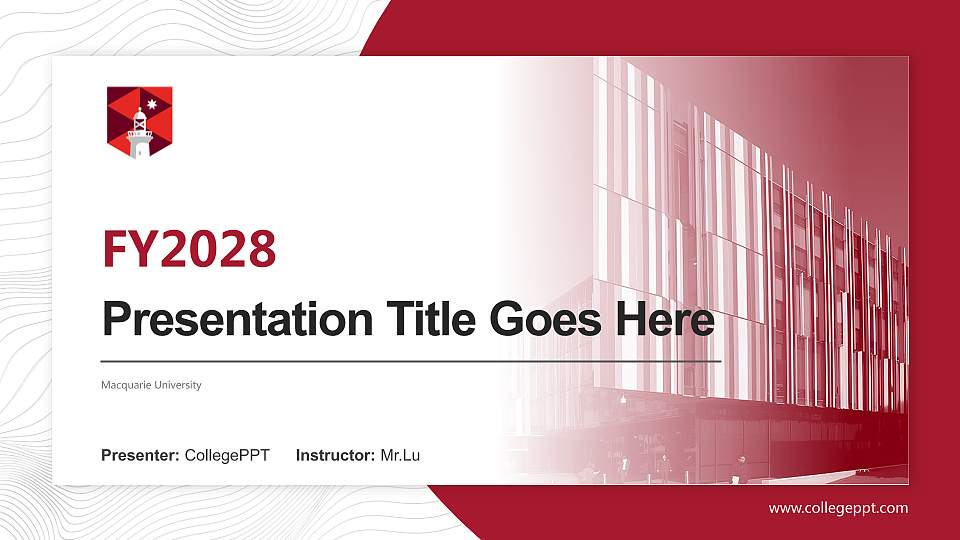 Macquarie University Academic Presentation/Research Findings Report PPT Template16:9 ratio PPT effect preview image