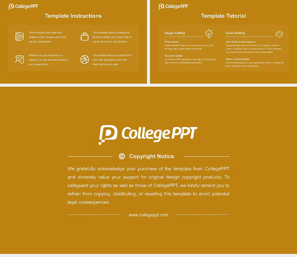 Australian National University Course/Courseware Creation PPT Template16:9 ratio PPT effect preview image5