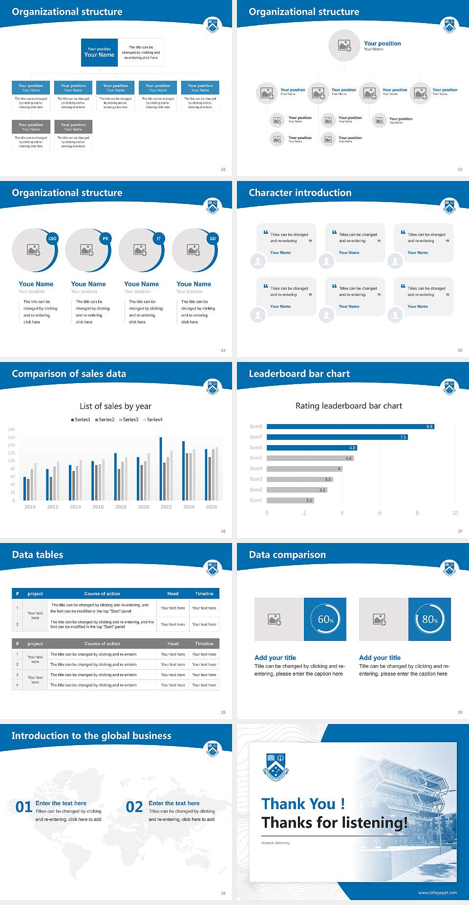Monash University Academic Presentation/Research Findings Report PPT Template4:3 ratio PPT effect preview image4