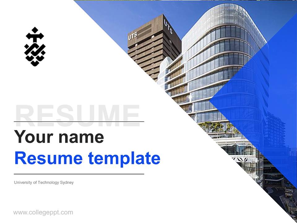 University of Technology Sydney Resume PPT Template4:3 ratio PPT effect preview image5