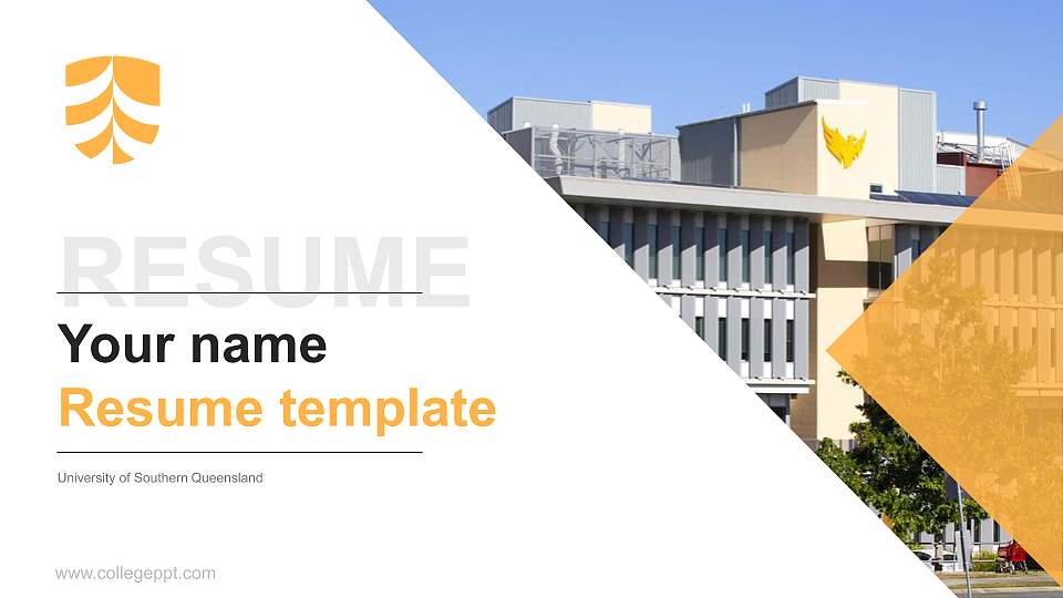 University of Southern Queensland Resume PPT Template16:9 ratio PPT effect preview image