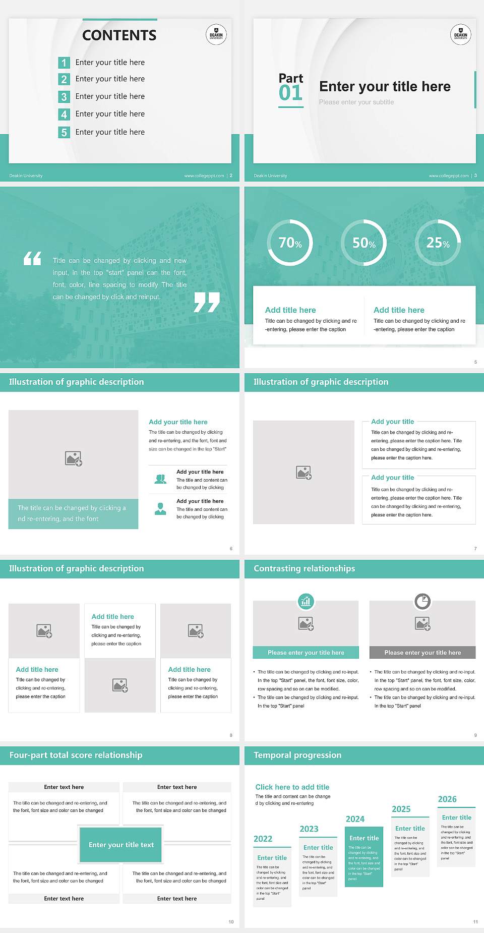 Deakin University Thesis Proposal/Graduation Defense PPT Template4:3 ratio PPT effect preview image2