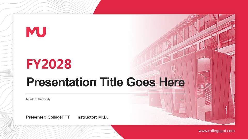 Murdoch University Academic Presentation/Research Findings Report PPT Template16:9 ratio PPT effect preview image