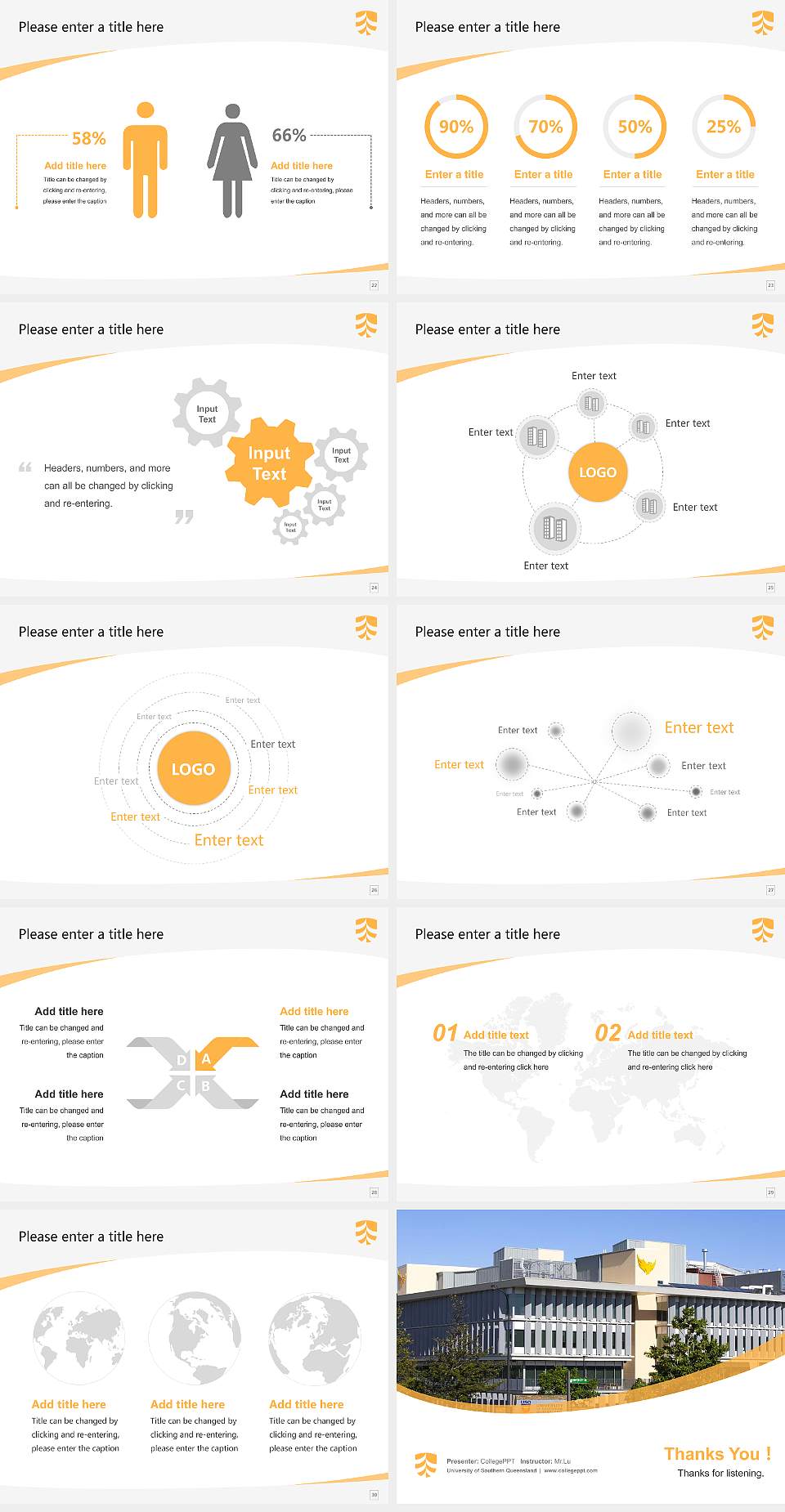 University of Southern Queensland Course/Courseware Creation PPT Template4:3 ratio PPT effect preview image4