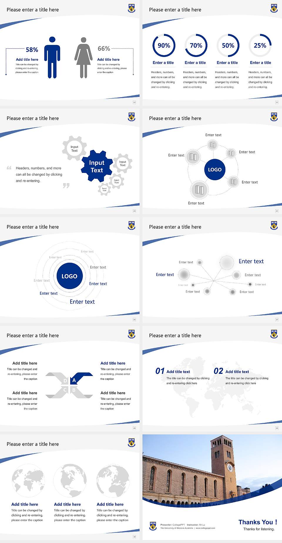 The University of Western Australia Course/Courseware Creation PPT Template4:3 ratio PPT effect preview image4