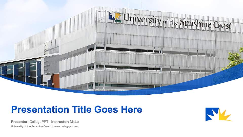 University of the Sunshine Coast Course/Courseware Creation PPT Template16:9 ratio PPT effect preview image