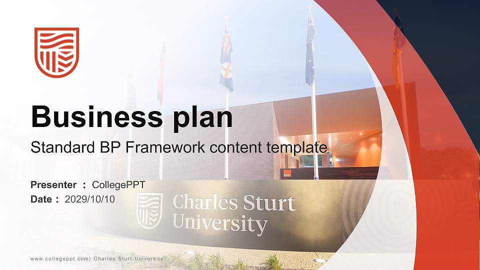 Charles Sturt University Competition/Entrepreneurship Contest PPT Template16:9 ratio PPT effect preview image