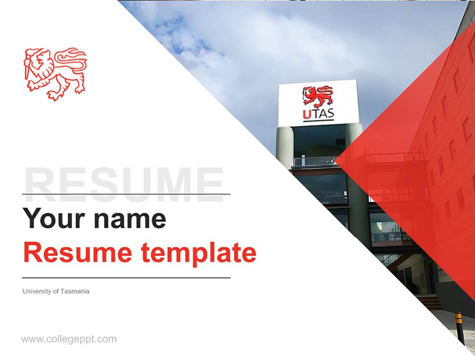 University of Tasmania Resume PPT Template4:3 ratio PPT effect preview image5