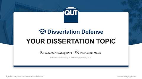 Queensland University of Technology Graduation Thesis Defense PPT Template