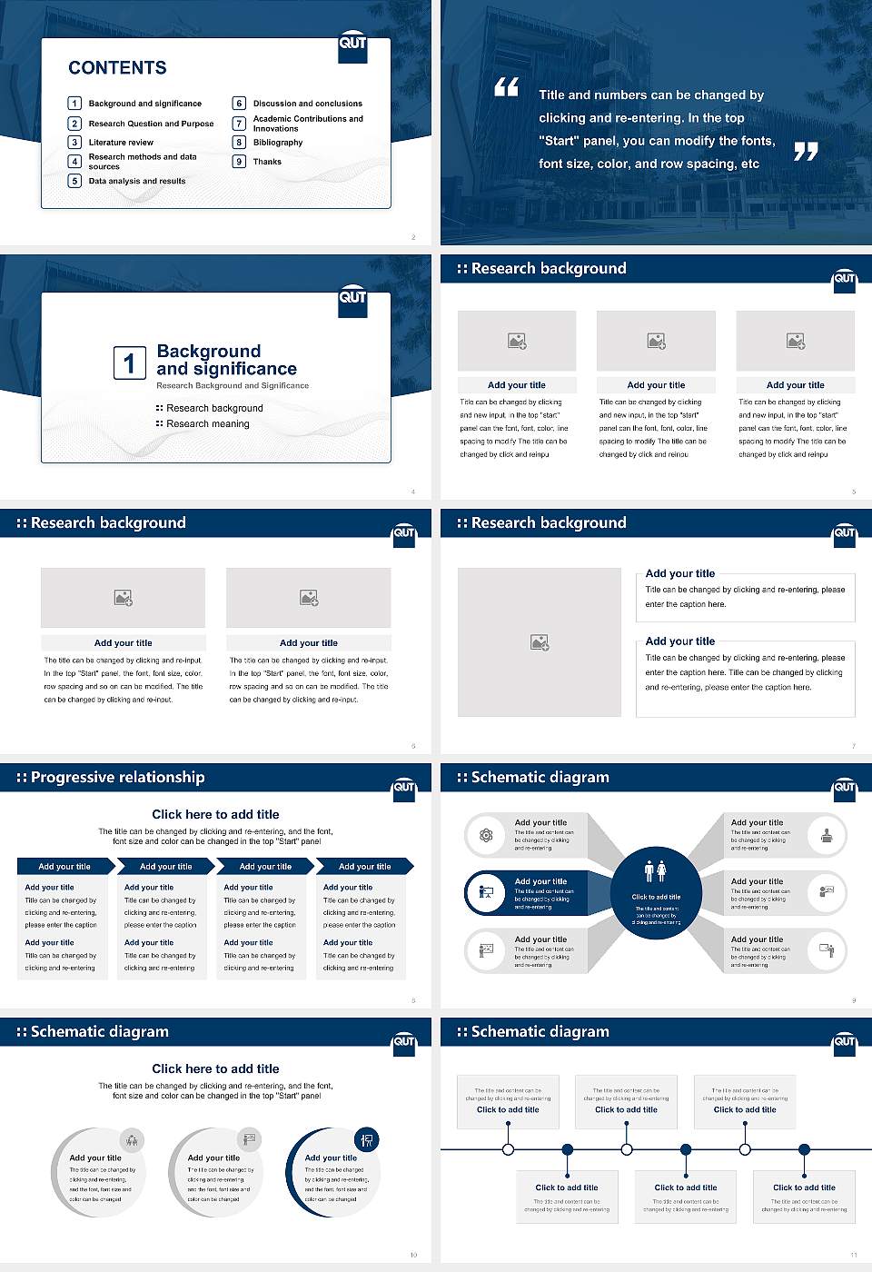 Queensland University of Technology Graduation Thesis Defense PPT Template16:9 ratio PPT effect preview image2