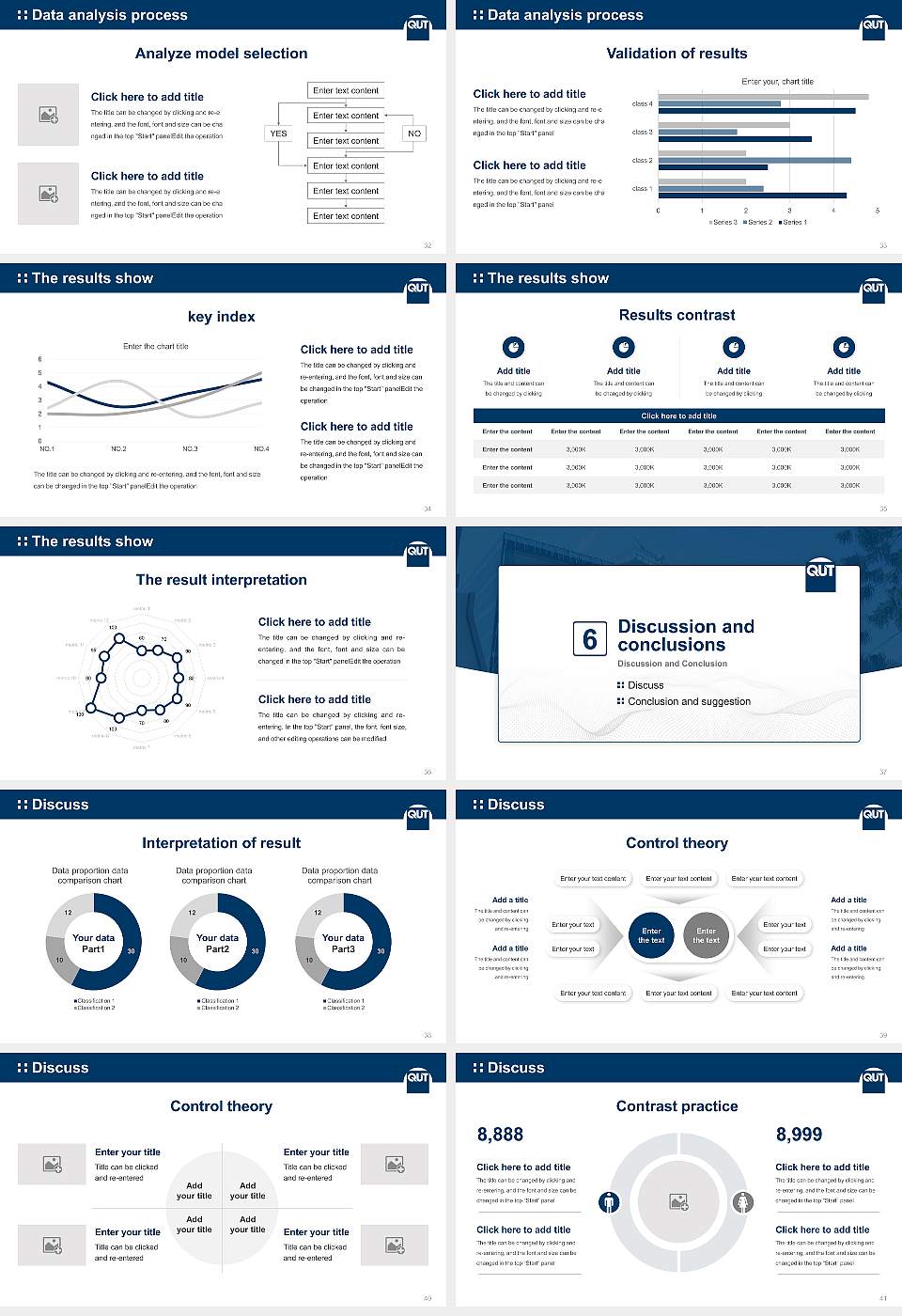 Queensland University of Technology Graduation Thesis Defense PPT Template16:9 ratio PPT effect preview image5