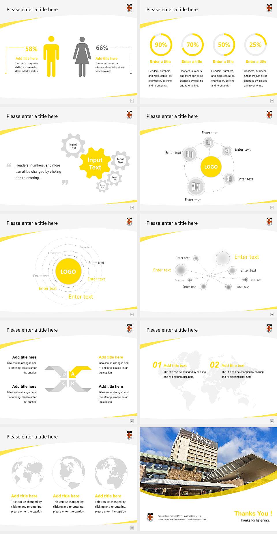 University of New South Wales Course/Courseware Creation PPT Template4:3 ratio PPT effect preview image4