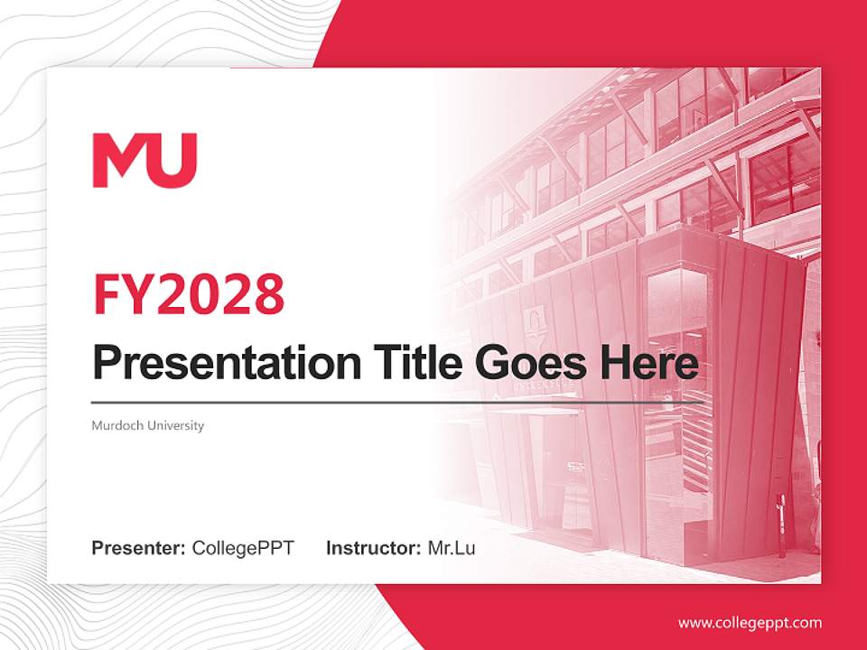 Murdoch University Academic Presentation/Research Findings Report PPT Template4:3 ratio PPT effect preview image5