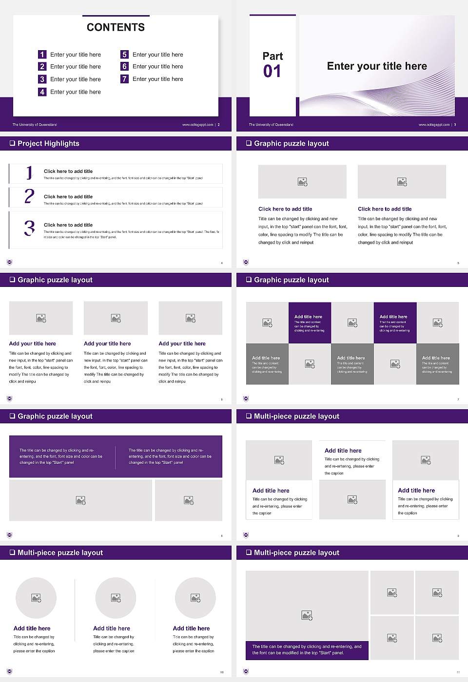 The University of Queensland General Purpose PPT Template16:9 ratio PPT effect preview image2