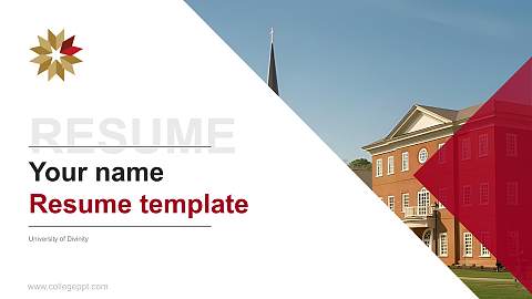 University of Divinity Resume PPT Template