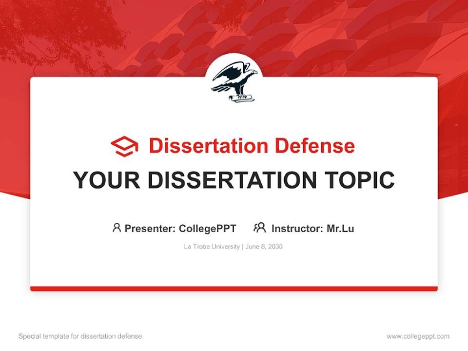 La Trobe University Graduation Thesis Defense PPT Template4:3 ratio PPT effect preview image7
