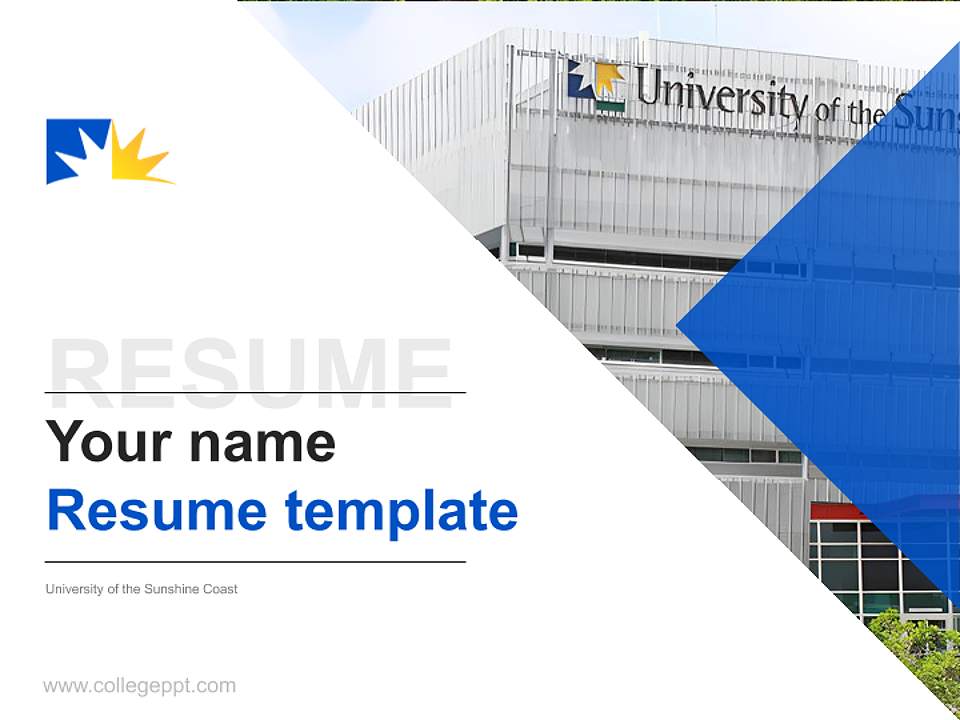 University of the Sunshine Coast Resume PPT Template4:3 ratio PPT effect preview image5