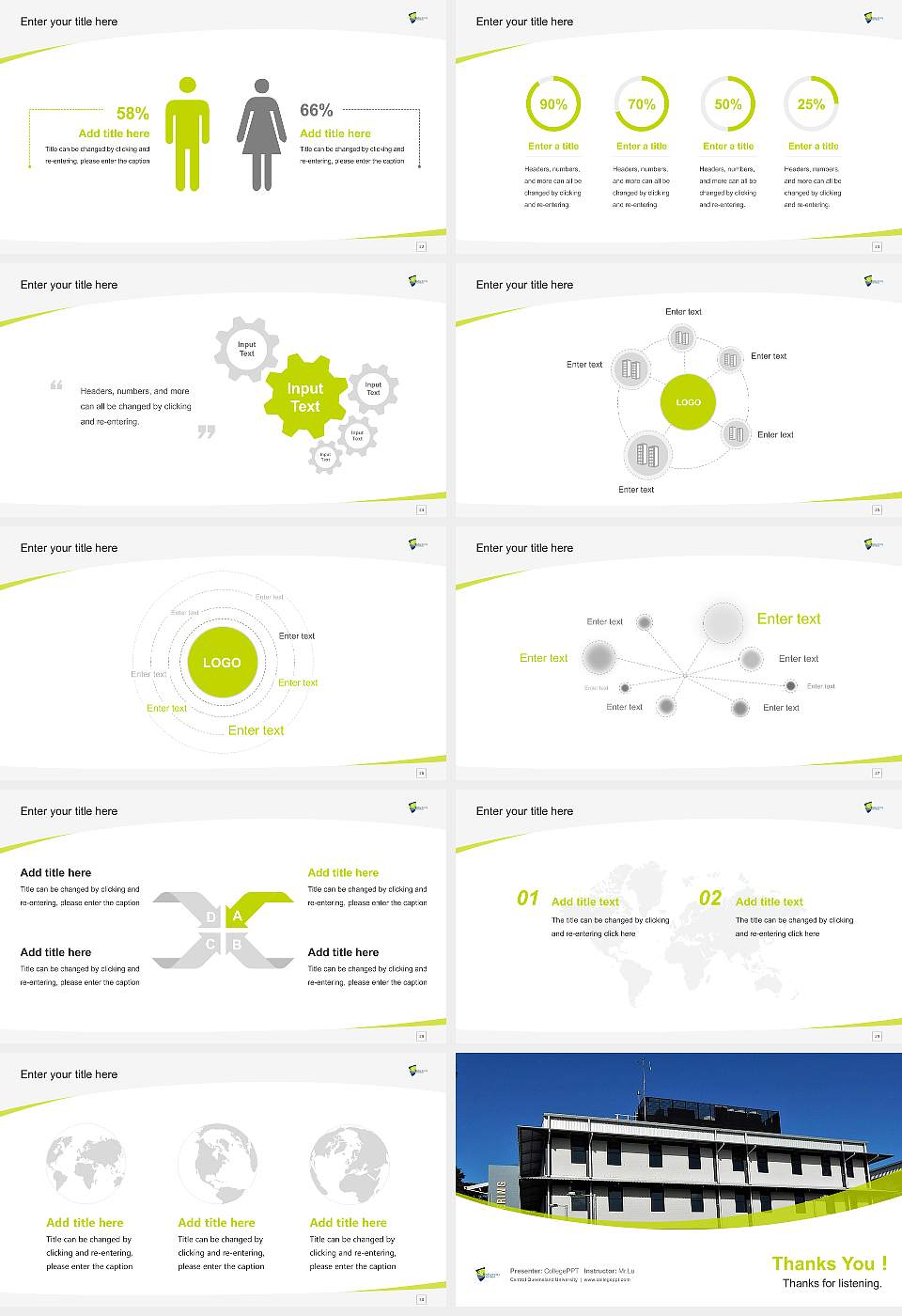 Central Queensland University Course/Courseware Creation PPT Template16:9 ratio PPT effect preview image4