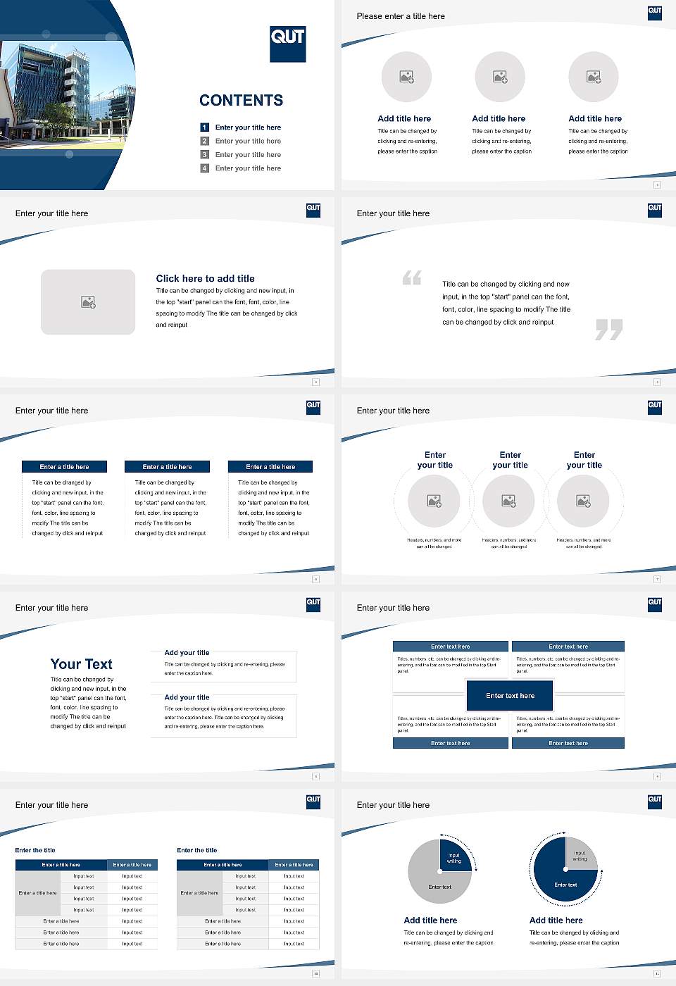 Queensland University of Technology Course/Courseware Creation PPT Template16:9 ratio PPT effect preview image2