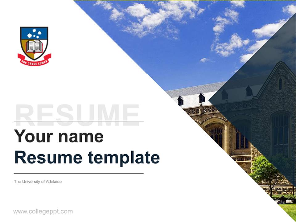 The University of Adelaide Resume PPT Template4:3 ratio PPT effect preview image5
