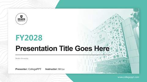 Deakin University Academic Presentation/Research Findings Report PPT Template