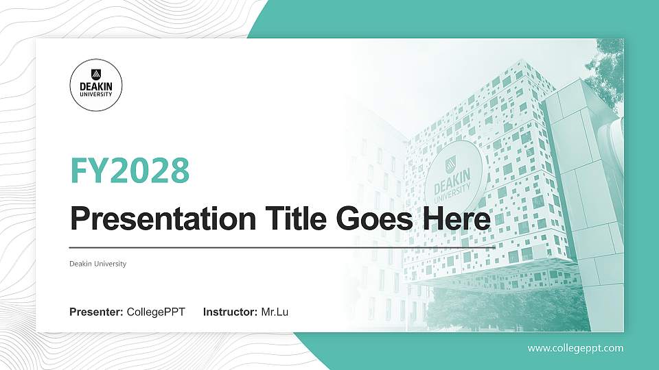 Deakin University Academic Presentation/Research Findings Report PPT Template16:9 ratio PPT effect preview image