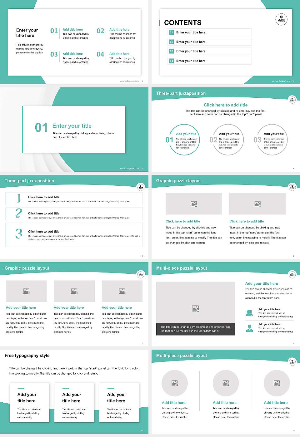 Deakin University Academic Presentation/Research Findings Report PPT Template16:9 ratio PPT effect preview image2