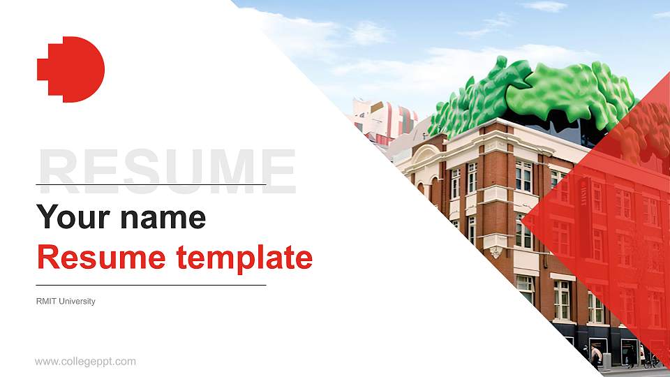 RMIT University Resume PPT Template16:9 ratio PPT effect preview image