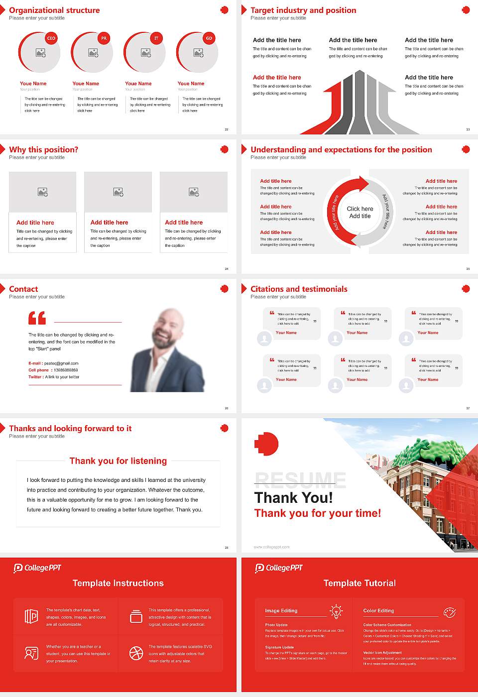 RMIT University Resume PPT Template16:9 ratio PPT effect preview image4