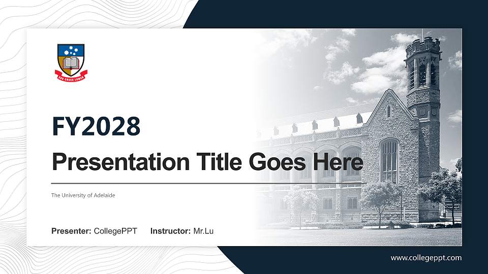 The University of Adelaide Academic Presentation/Research Findings Report PPT Template16:9 ratio PPT effect preview image