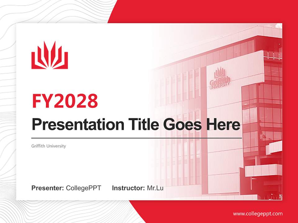 Griffith University Academic Presentation/Research Findings Report PPT Template4:3 ratio PPT effect preview image5