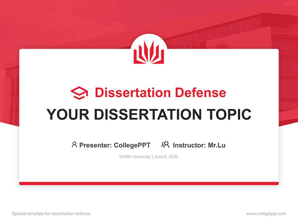 Griffith University Graduation Thesis Defense PPT Template4:3 ratio PPT effect preview image7