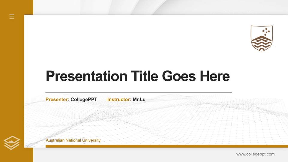 Australian National University Thesis Proposal/Graduation Defense PPT Template16:9 ratio PPT effect preview image