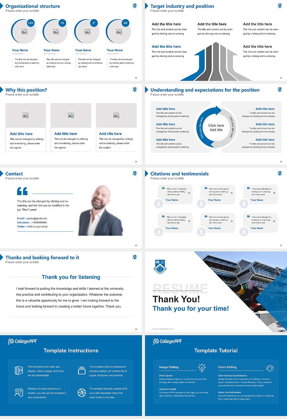 Monash University Resume PPT Template16:9 ratio PPT effect preview image4
