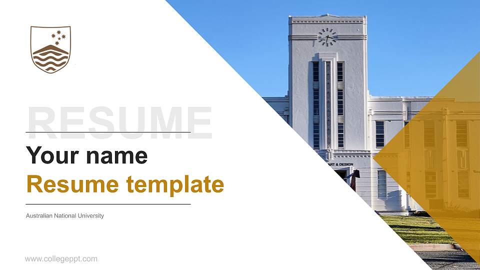 Australian National University Resume PPT Template16:9 ratio PPT effect preview image
