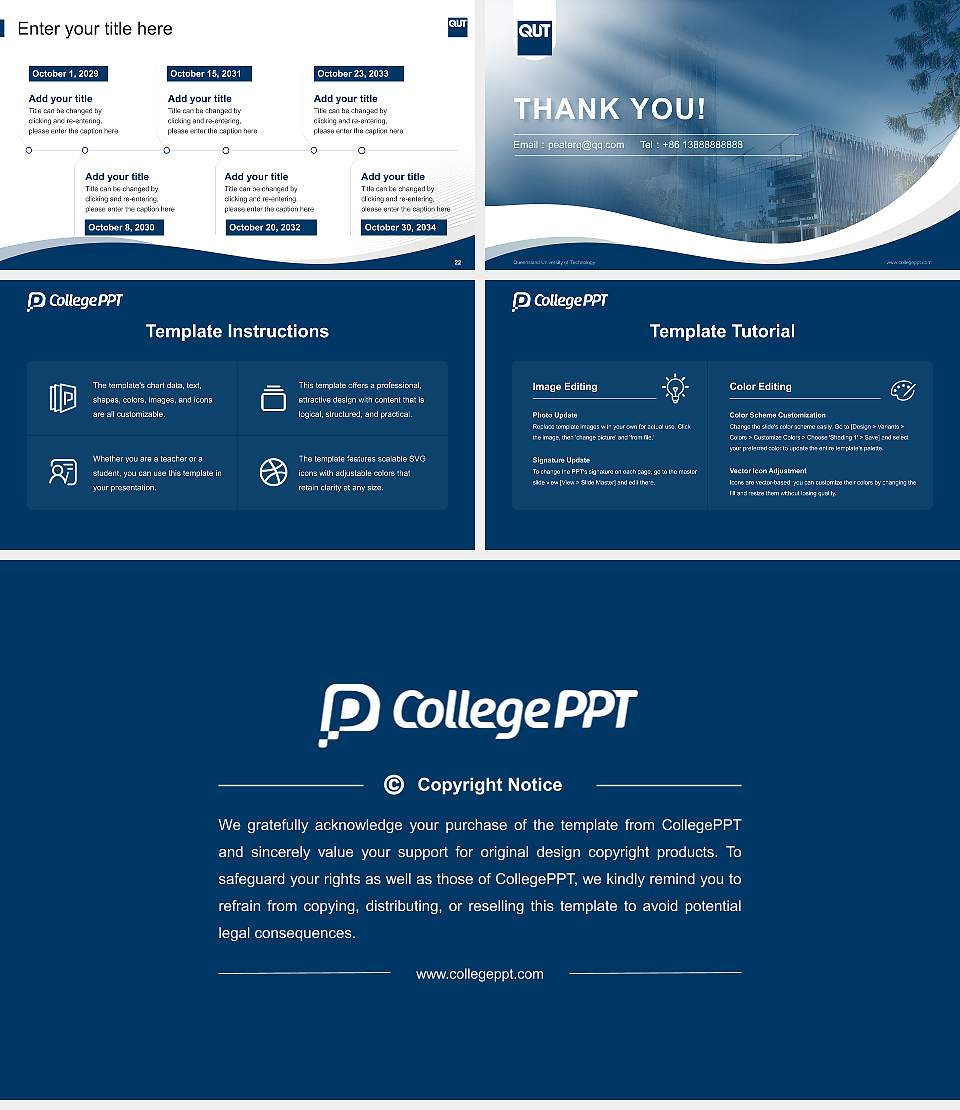 Queensland University of Technology Lecture Sharing and Networking Event PPT Template16:9 ratio PPT effect preview image4