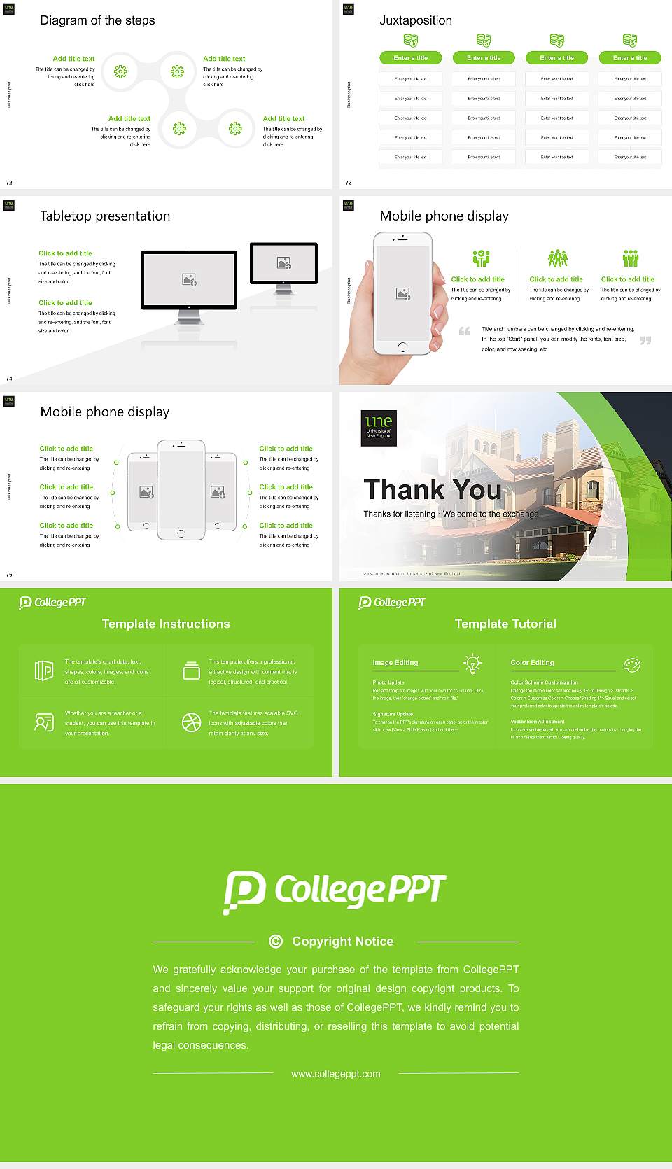 University of New England Competition/Entrepreneurship Contest PPT Template16:9 ratio PPT effect preview image9
