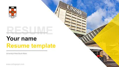 University of New South Wales Resume PPT Template