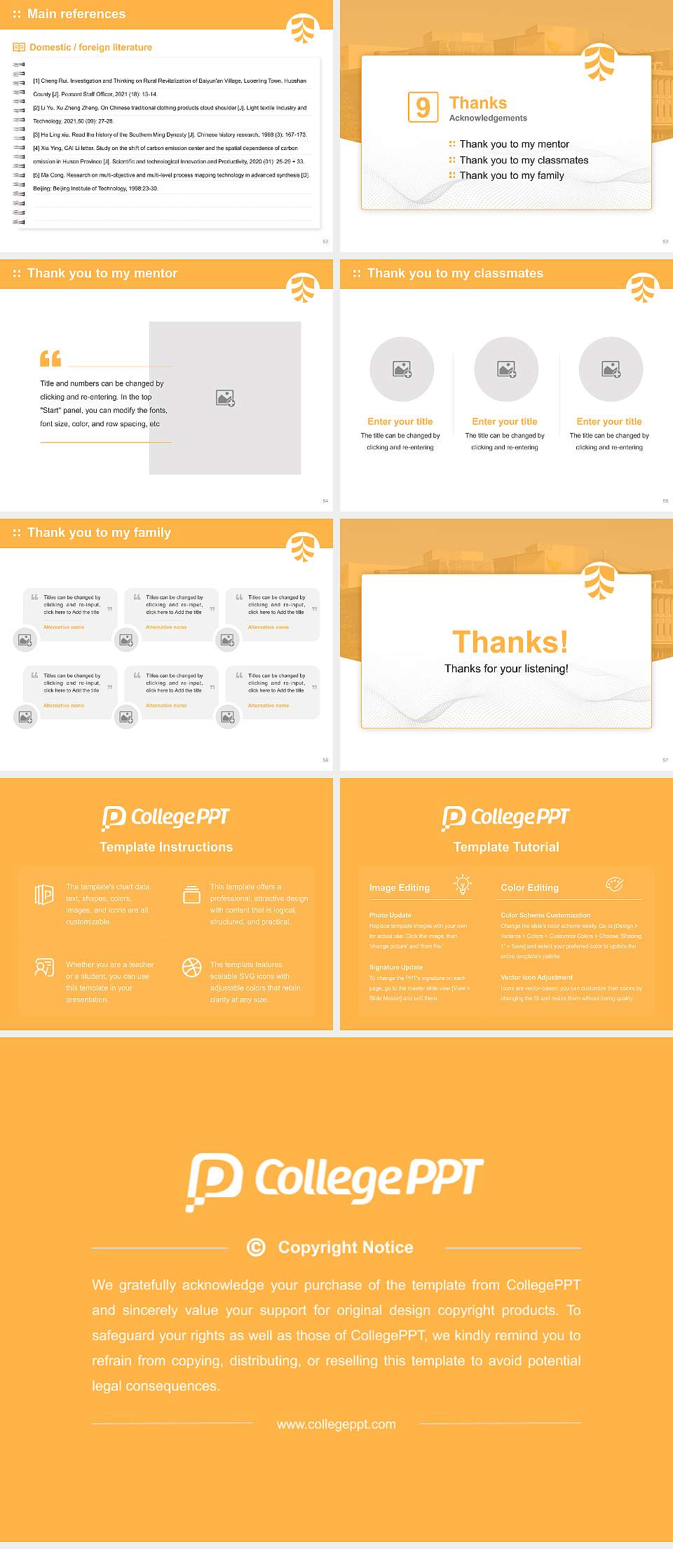 University of Southern Queensland Graduation Thesis Defense PPT Template4:3 ratio PPT effect preview image7