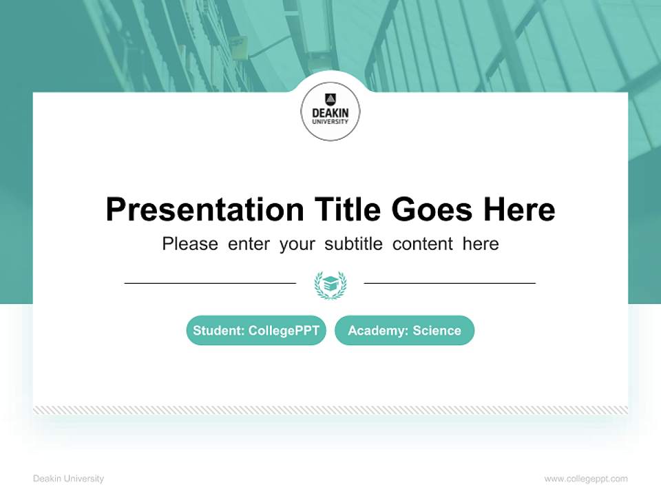Deakin University National Scholarship Defense PPT Template4:3 ratio PPT effect preview image4