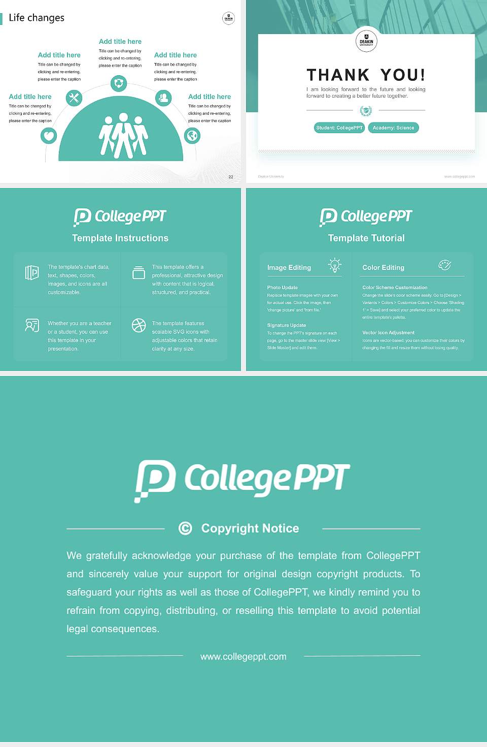 Deakin University National Scholarship Defense PPT Template4:3 ratio PPT effect preview image4