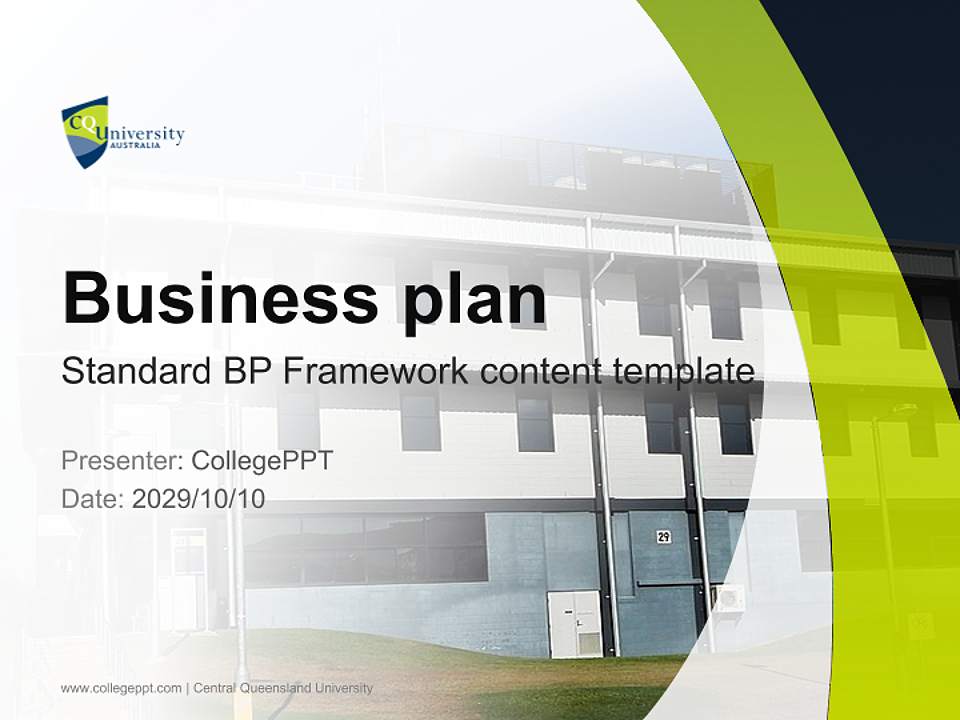 Central Queensland University Competition/Entrepreneurship Contest PPT Template4:3 ratio PPT effect preview image9