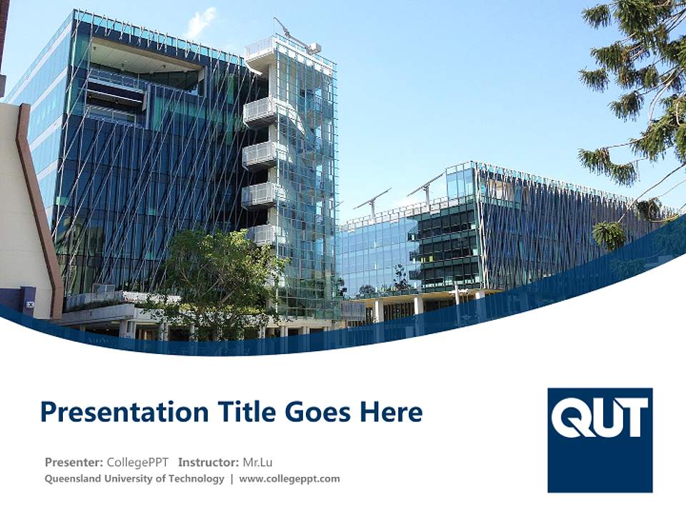 Queensland University of Technology Course/Courseware Creation PPT Template4:3 ratio PPT effect preview image5
